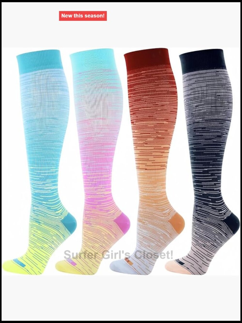 Compression Socks 20-30 mmHg Knee High for Nurses Travel